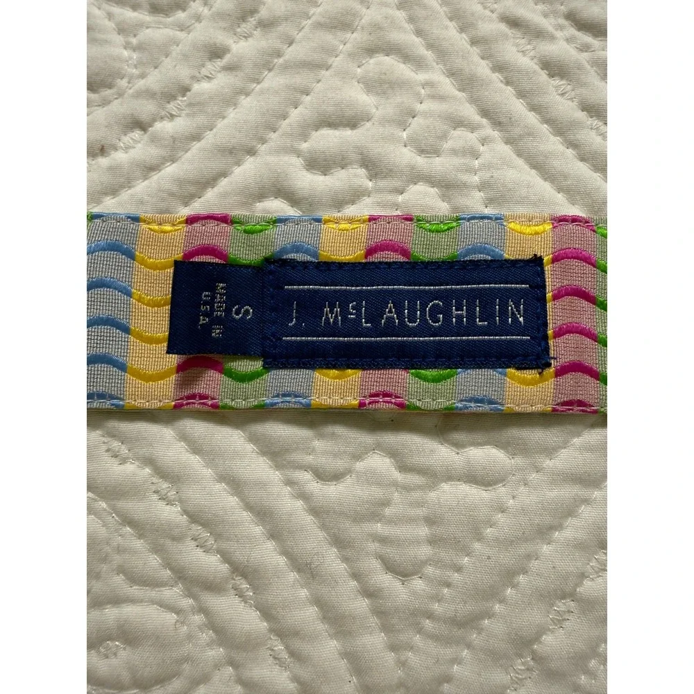 J. McLaughlin D-Ring Belt‎ Womens Small Multicolor Woven Wavy Stripe Made in USA